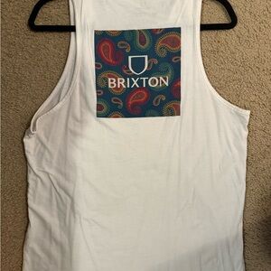 Brixton White Tank with Paisley Pocket
